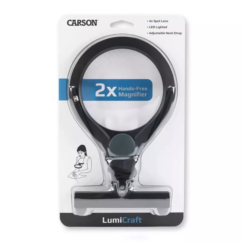 Ručná lupa Carson LumiCraft 2x, LED, na batérie, čierna, 135×23×226 mm
