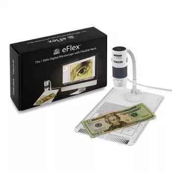 Digitálny mikroskop Carson EFLEX 300x, 75–300× zväčšenie, 1600×1200 kamera, sivá/biela