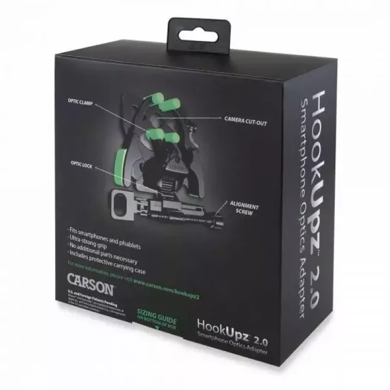 Držiak na teleskop/kameru/smartfón Carson HookUpz 2.0 šírka 109 mm hĺbka 58 mm výška 114 mm