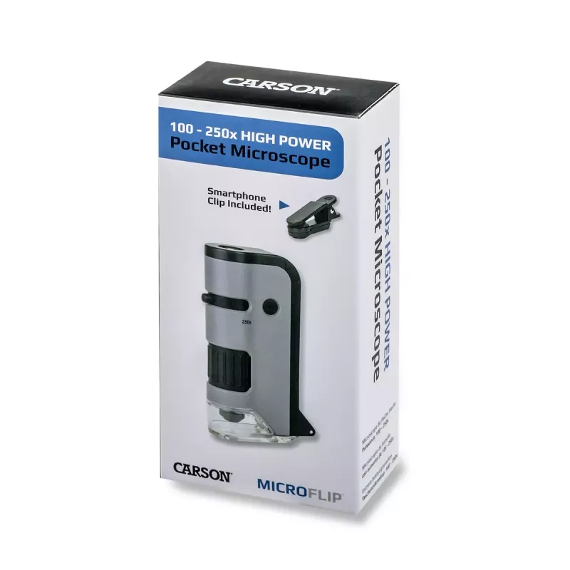 Digitálny mikroskop Carson MICROFLIP 250x čierna nehrdzavejúca oceľ