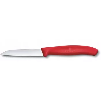 Kuchynský nôž Victorinox Swiss Classic 8 cm nôž na zeleninu, červený rukoväť