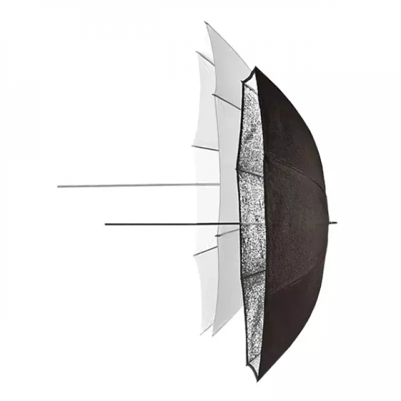 Reflektorový dáždnik čierny strieborný transparentný Elinchrom 26062 priemer 83 cm