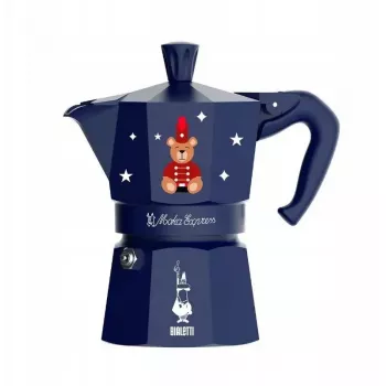 Moka kanvica BIALETTI Moka Express 3 šálky 150 ml, Joyful Christmas Blue