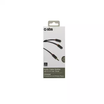 Audio stereo kábel SBS Audio 3,5 mm jack s rozbočovačom