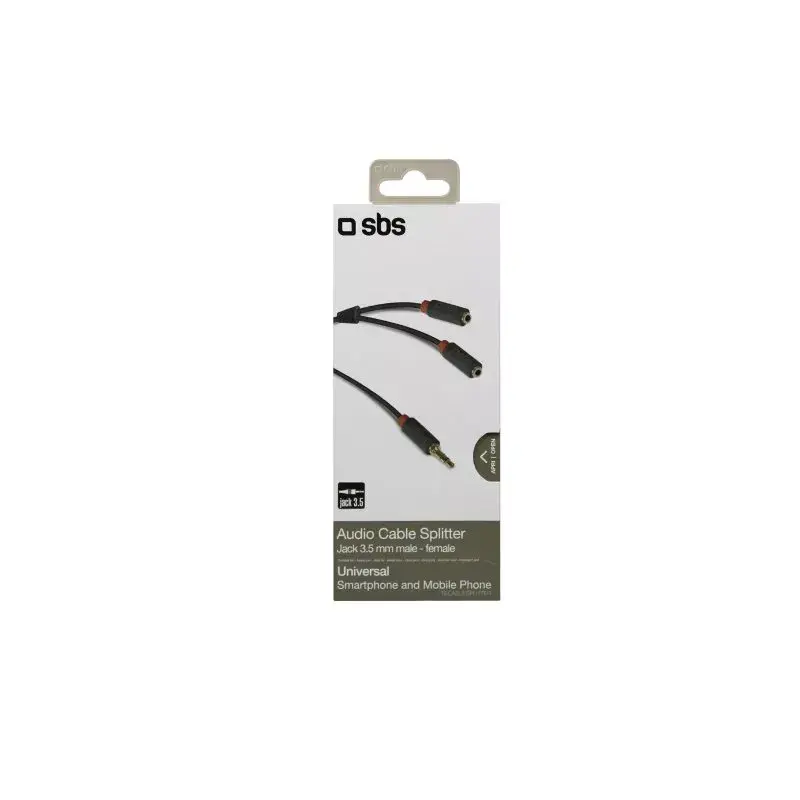 Audio stereo kábel SBS Audio 3,5 mm jack s rozbočovačom