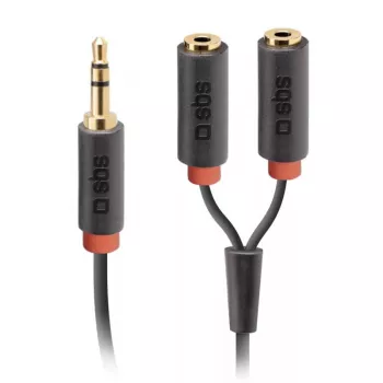 Audio stereo kábel SBS Audio 3,5 mm jack s rozbočovačom