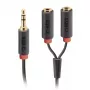 Audio stereo kábel SBS Audio 3,5 mm jack s rozbočovačom