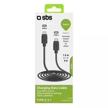 Dátový a nabíjací kábel SBS TECABLETCC31K USB C 1,5 m USB 3.2 Gen 1