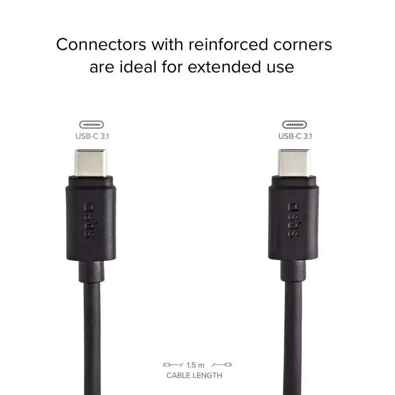 Dátový a nabíjací kábel SBS TECABLETCC31K USB C 1,5 m USB 3.2 Gen 1