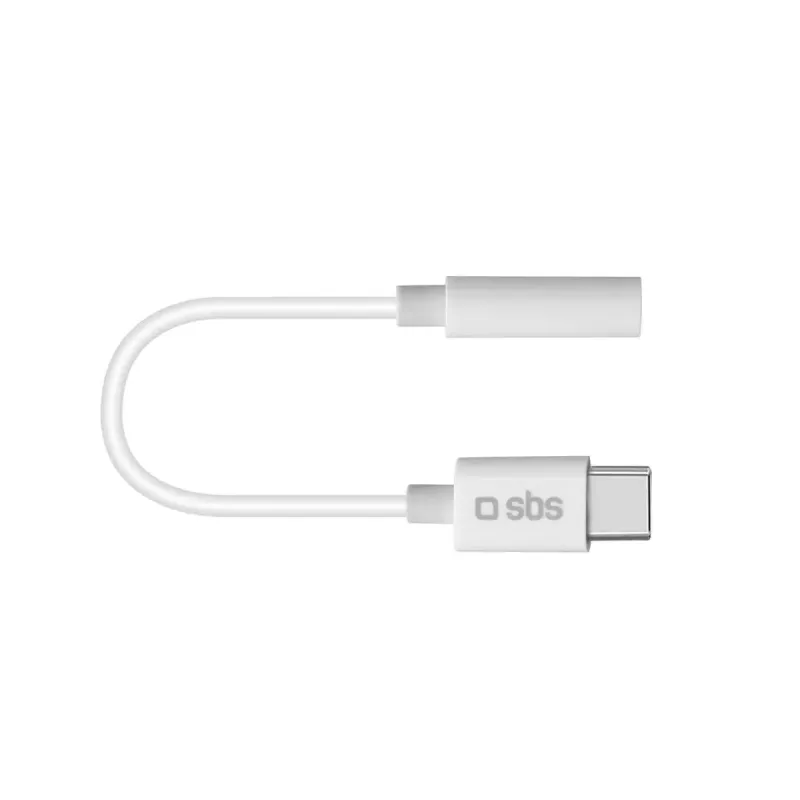 Mobilný kábel SBS TEINTJACKTYCFMW biely 0,09 m 3,5 mm USB-C