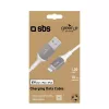 Kábel Lightning SBS GRECABLEUSBIP589W 1,2 m strieborný biely