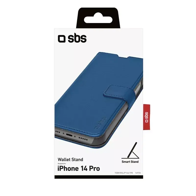 Puzdro peňaženka SBS TEBKWALIP1461PB pre iPhone 14 Pro 15,5 cm modrá