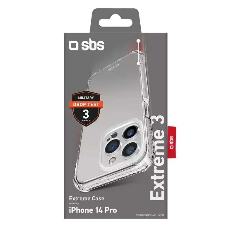 Kryt SBS Extreme X3 iPhone 14 Pro 15,5 cm transparentný