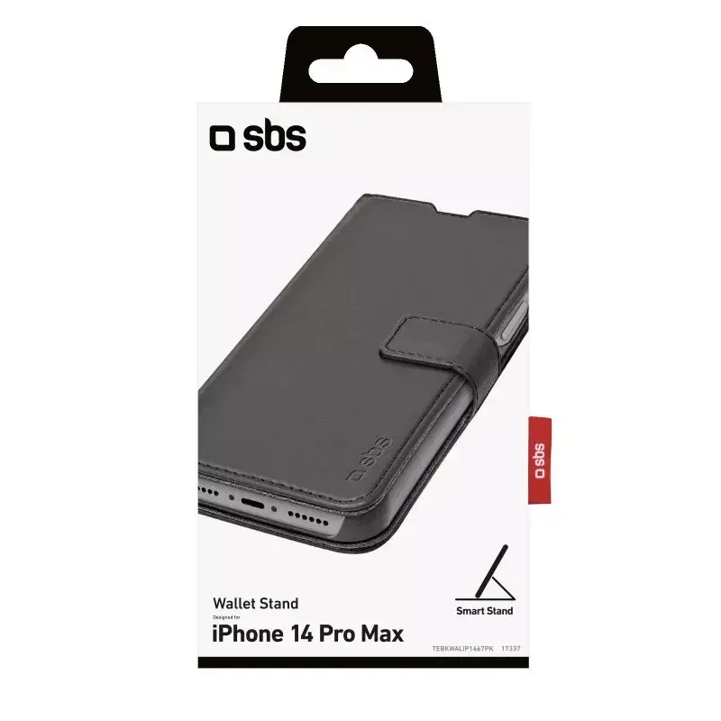 Puzdro peňaženka SBS TEBKWALIP1467PK pre iPhone 14 Pro Max 17 cm čierna