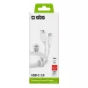 Kábel USB-C na USB-C SBS Mobile TECABLETISSUETCCG, USB 2.0, 1,5 m, biely