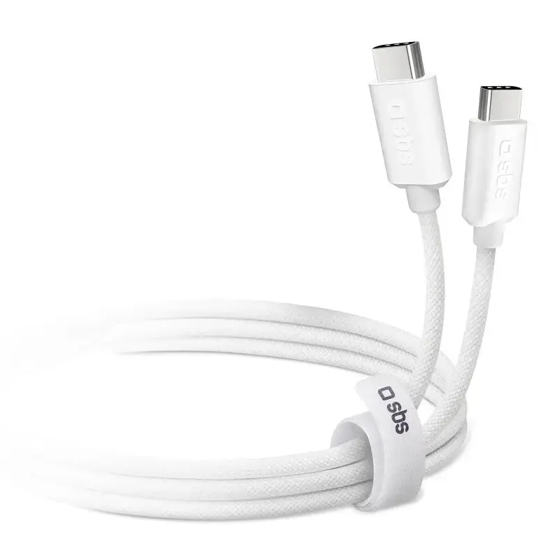Kábel USB-C na USB-C SBS Mobile TECABLETISSUETCCG, USB 2.0, 1,5 m, biely