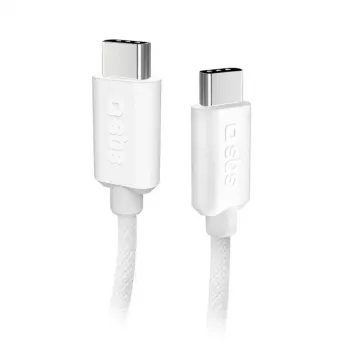Kábel USB-C na USB-C SBS Mobile TECABLETISSUETCCG, USB 2.0, 1,5 m, biely