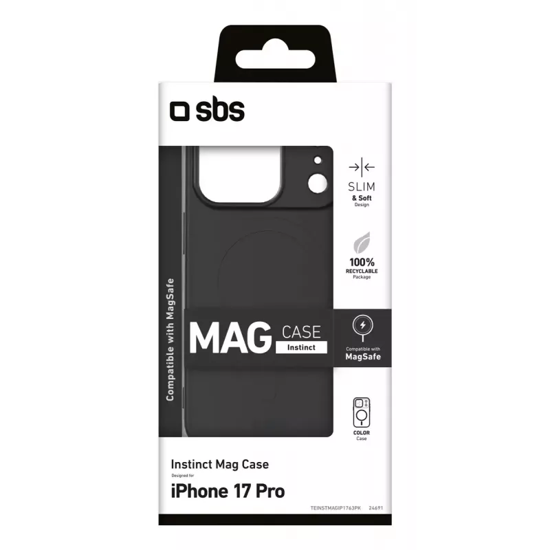 Puzdro na telefón SBS TEINSTMAGIP1763PK pre Apple iPhone 17 Pro 15,9 cm (6,28 palca) čierne
