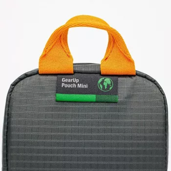 Taška Lowepro GearUp Pouch Mini nylon polyester ripstop sivá oranžová