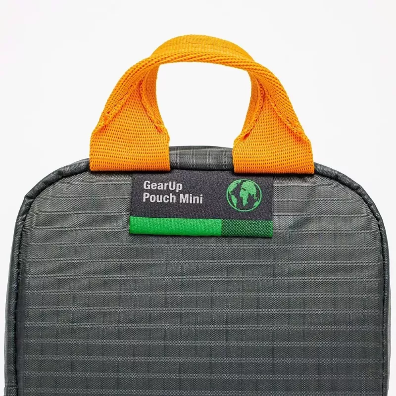 Taška Lowepro GearUp Pouch Mini nylon polyester ripstop sivá oranžová