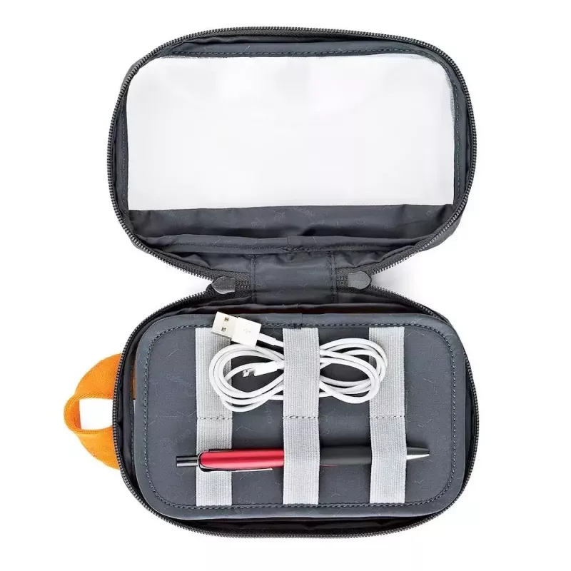 Taška Lowepro GearUp Pouch Mini nylon polyester ripstop sivá oranžová