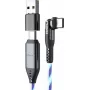 USB-C 2-in-1 kábel STATIK PowerPivot Pro 2 m otočný konektor modré svetlo