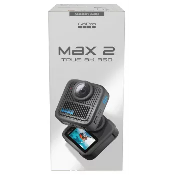 Akčná kamera GoPro MAX2 s 8K Ultra HD, 29,5-MP-senzor, 100 fps, LCD displej, GPS, Wi‑Fi — sada príslušenstva