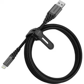 USB-na-Lightning kábel OTTERBOX Premium 2 m – Dark Ash čierna, USB-A na Lightning, odolné nabíjanie a prenos dát