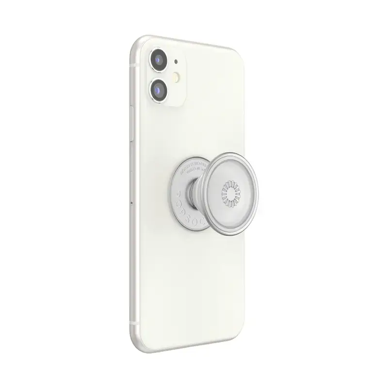 Grip PopSockets PlantCore od Popsockets — univerzálny grip na telefón, sivá priesvitná, 38,8 × 7,7 mm