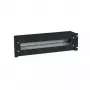 Triton RAB-JL-X02-A1 19-palcový panel ističov 3U s DIN lištou a krytom, čierny
