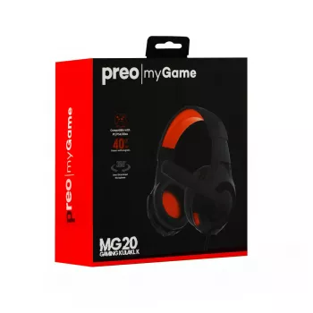 Headset Preo 125085402 drôtový herný čierny červený 20-20000 Hz