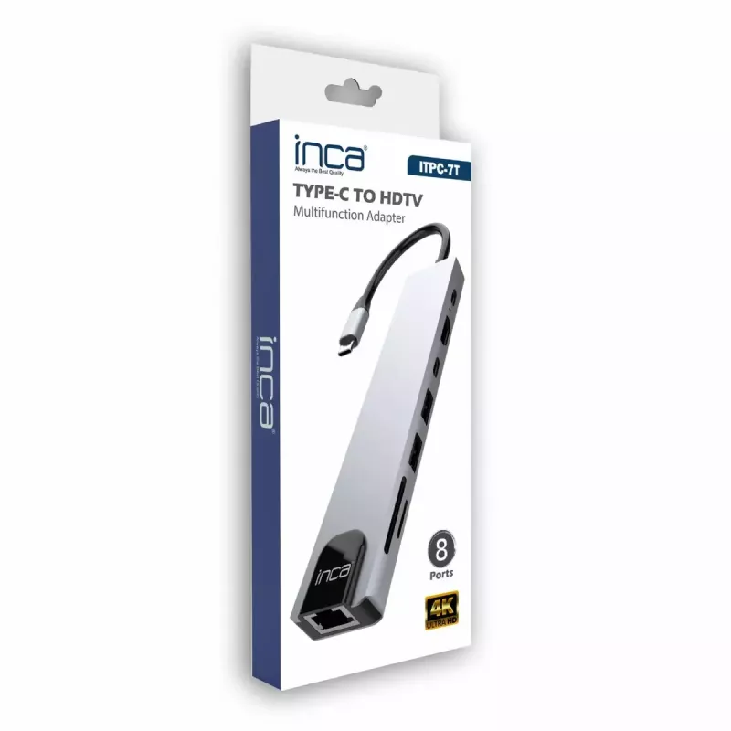 USB Type-C hub INCA ITPC-7T 1000 Mbit/s HDMI RJ-45 USB 2.0 USB 3.0