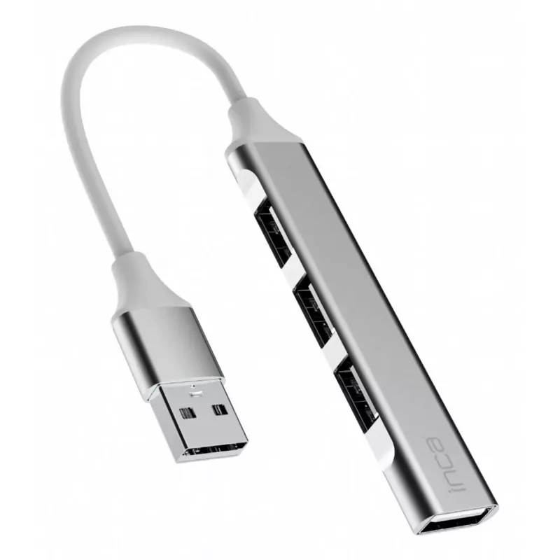 USB hub Inca IUSB-4TUX USB 2.0 Type-A 5000 Mbit/s strieborný biely