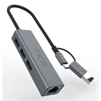 INCA IUTP-03TX USB-A a USB-C na Gigabit Ethernet adaptér, 1000 Mbit/s