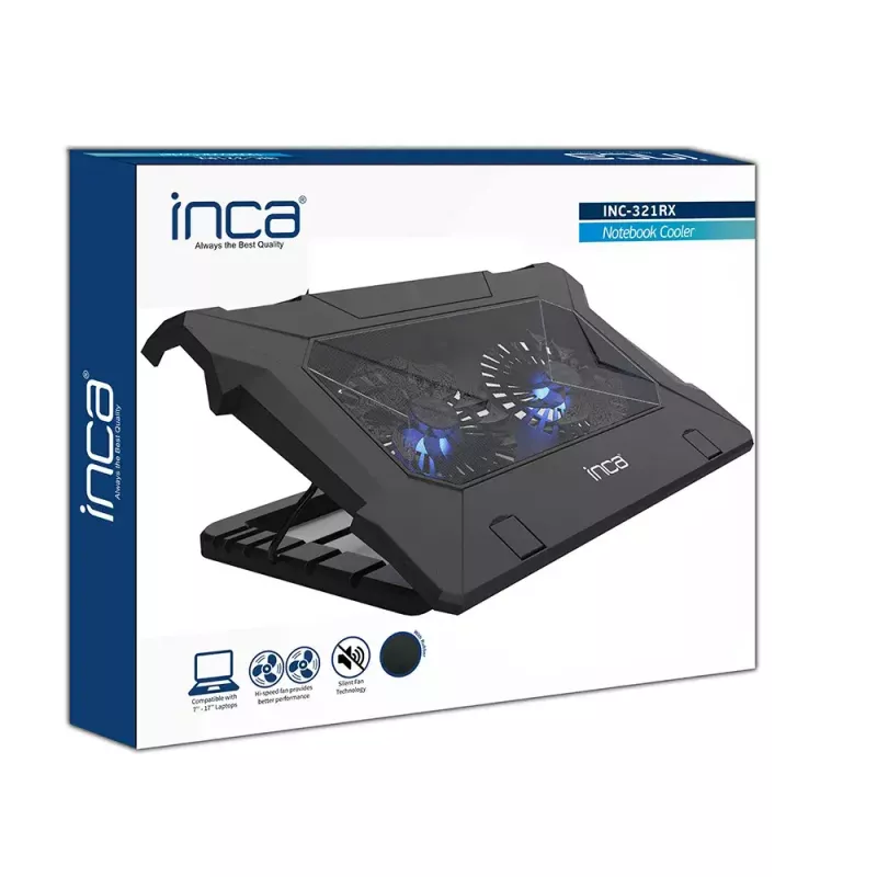 Chladiaci podstavec na notebook Inca INC-321RX 43,2 cm 2 ventilátory čierny