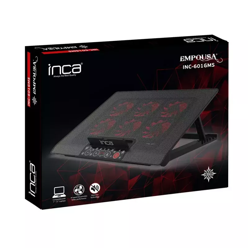 Chladiaci podstavec na notebook Inca INC-601GMS 43,2 cm 6 ventilátorov USB čierny