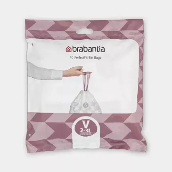 Vrecia na odpad BRABANTIA 100253 pre 3 l koš, biele, plast, 40 ks