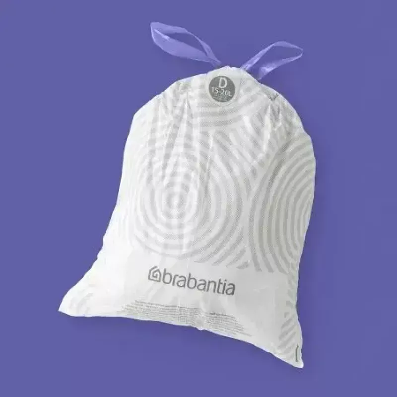 Vrecia na odpad BRABANTIA 138164, 20 l, biele, plast, 40 ks, 545×435 mm