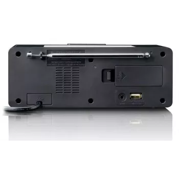 Rádiobudík Lenco CR540BK – FM budík, 1,2-palcový LED displej, stmievateľné nočné svetlo, funkcia USB nabíjania, stereo reproduktory