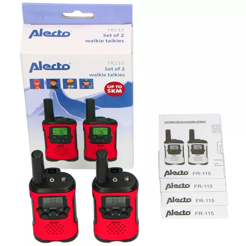 Alecto FR115RD vysielačka 8 kanálov 446 MHz čierna červená