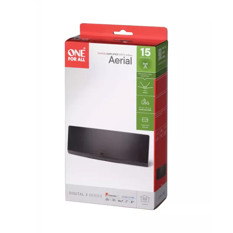 Interiérová anténa One For All Design Line DVB-T Curved EX 45dB 5G