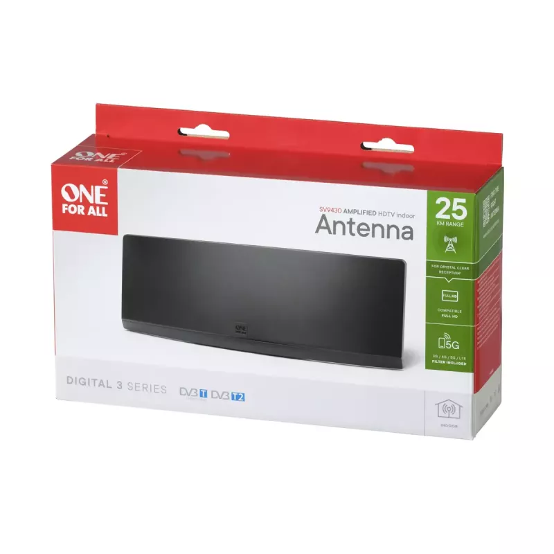 Interiérová anténa One For All Design Line DVB-T Curved EX 45dB 5G