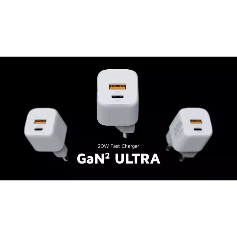 Nástenná nabíjačka Xtorm 20W GaN² Ultra — 20 W, USB-C, interiérová, biela