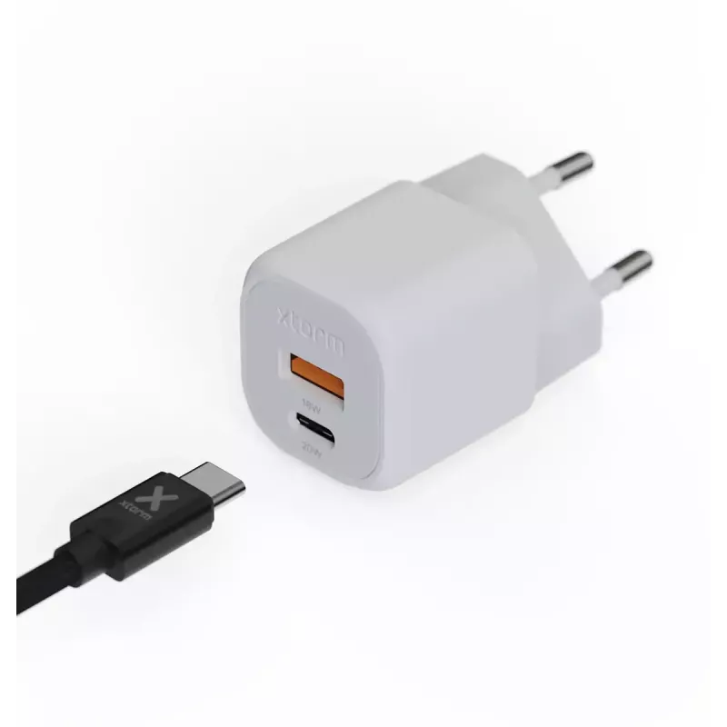 Nástenná nabíjačka Xtorm 20W GaN² Ultra — 20 W, USB-C, interiérová, biela
