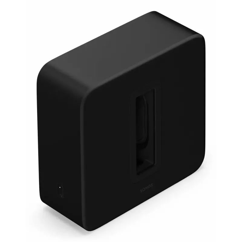 Aktívny subwoofer Sonos Sub 4 čierny — Class-D zosilňovač, AC 110–240 V, 40,2×15,8×38,9 cm