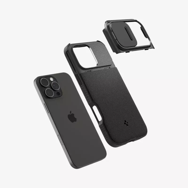 Puzdro na telefón Spigen Optik Armor kryt čierny pre iPhone 16 Pro