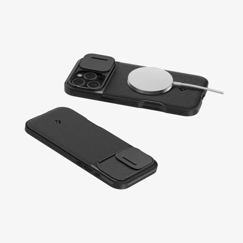 Puzdro na telefón Spigen Optik Armor kryt čierny pre iPhone 16 Pro