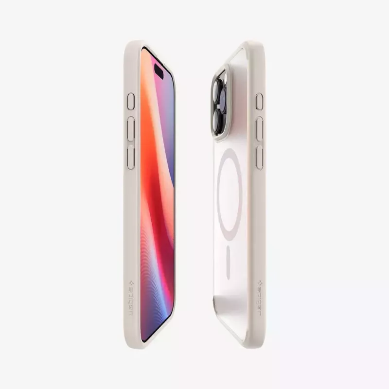 Puzdro na telefón Spigen Ultra Hybrid (MagFit) kryt béžový transparentný