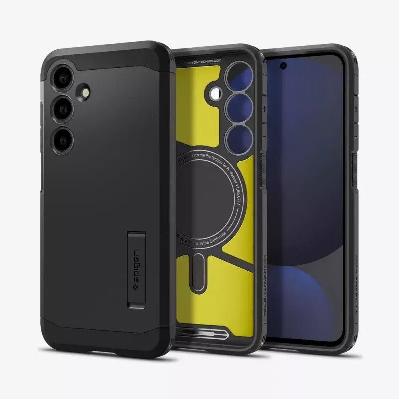 Kryt Spigen Tough Armor Galaxy S24 FE čierny stojan na stôl