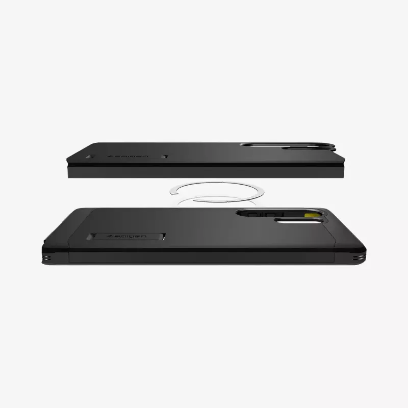Kryt Spigen Galaxy S25 Ultra Tough Armor AI čierny stojan na stôl
